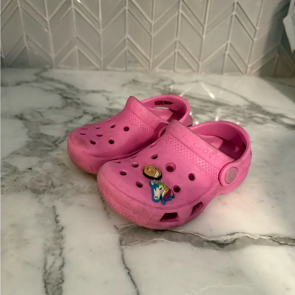 $15 ADD ON Crocs Pink 7c toddler 7 c7‎ girls native h&m cat & jack shoes